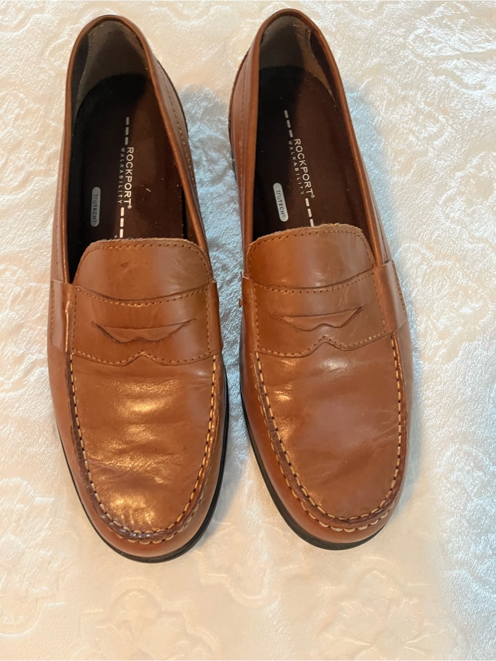 Rockport Men's Tan Leather Penny Loafers sz 10